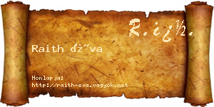 Raith Éva névjegykártya